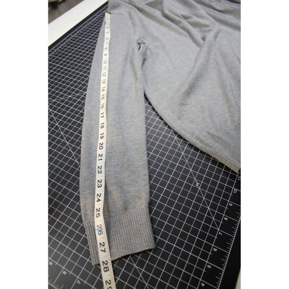 Lands' End Outfitters V neck Sweater Large Grey 80% Cotton & 20% Modal - Picture 10 of 12